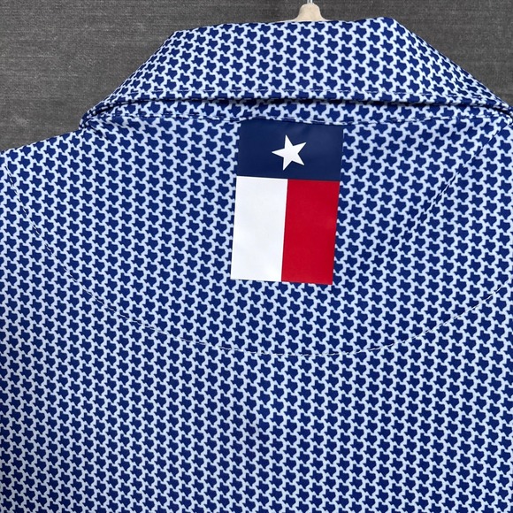 Rhoback Polo Shirt XXL Blue Texas State Flag Golf Performance Casual Athletic